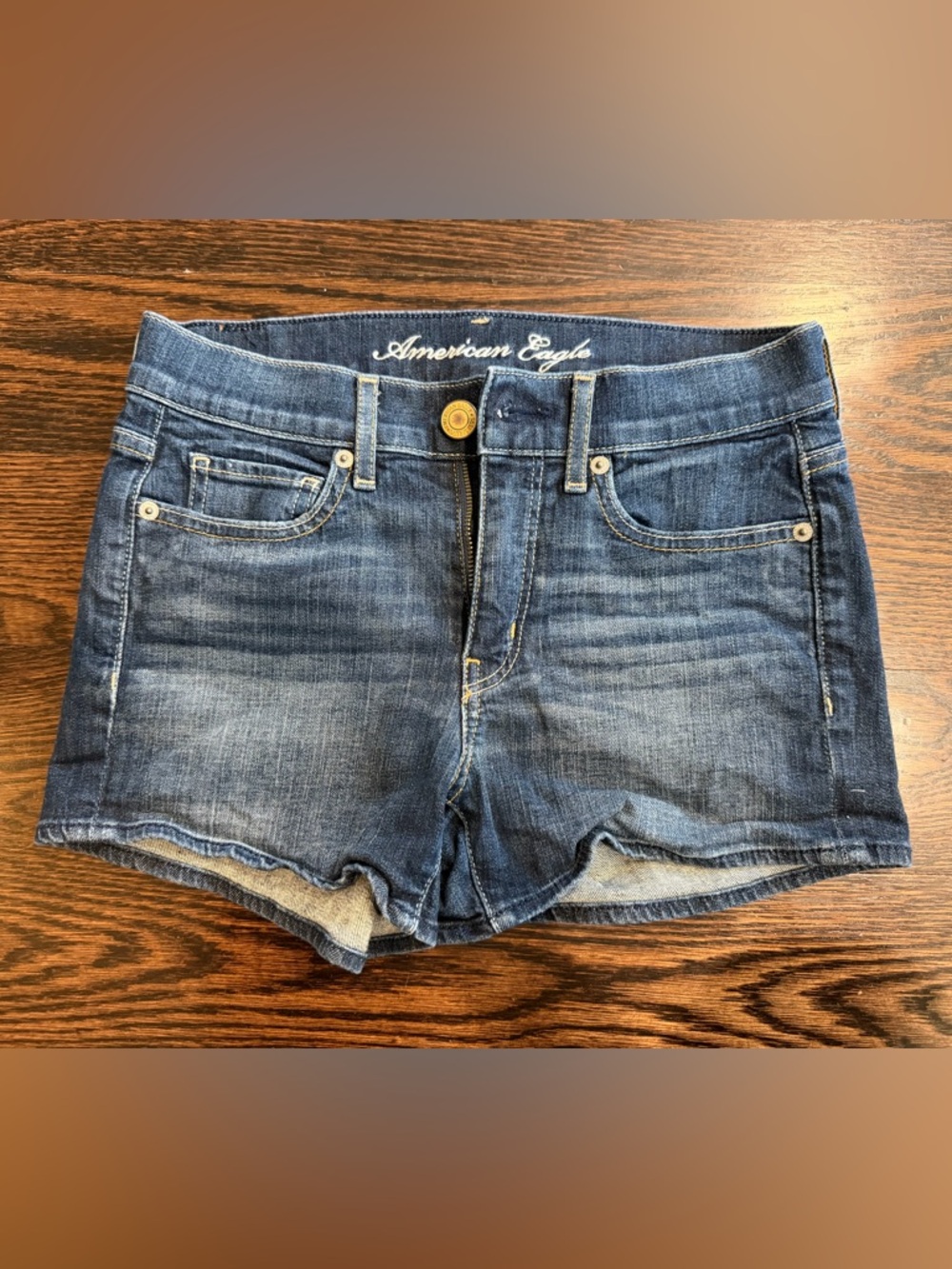 Vintage Y2K American Eagle Outfitters Women’s Blue Denim High Rise Shorts Size 2